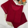 Premium 17Kg Rayon Embroidered Kurti Pant Set with Dupatta | Cutwork Hem Straight Suit with Nazmin Dupatta - Image 13