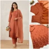 Premium 17Kg Rayon Embroidered Kurti Pant Set with Dupatta | Cutwork Hem Straight Suit with Nazmin Dupatta - Image 14