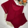 Premium 17Kg Rayon Embroidered Kurti Pant Set with Dupatta | Cutwork Hem Straight Suit with Nazmin Dupatta - Image 16
