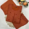 Premium 17Kg Rayon Embroidered Kurti Pant Set with Dupatta | Cutwork Hem Straight Suit with Nazmin Dupatta - Image 4