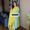Premium Mul Chanderi Anarkali Kurti Pant Set with Woven Jacquard Dupatta