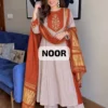Premium Mul Chanderi Anarkali Kurti Pant Set with Woven Jacquard Dupatta - Image 8
