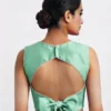 Premium Raw Silk Boat Neck Blouse Featuring Back Bow Tie-Up - Image 6