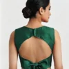 Premium Raw Silk Boat Neck Blouse Featuring Back Bow Tie-Up - Image 7