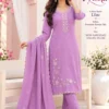 Premium Roman Silk Neck & Hem Embroidered Kurta Set with Scalloped Border Dupatta & Trousers - Image 6