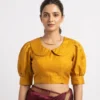 Puff Sleeve Peter Pan Collar Blouse | Designer Readymade Saree Blouse Online - Image 10
