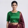 Puff Sleeve Peter Pan Collar Blouse | Designer Readymade Saree Blouse Online - Image 8