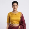 Puff Sleeve Peter Pan Collar Blouse | Designer Readymade Saree Blouse Online - Image 9