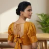 Puff Sleeve Tissue Silk Readymade Saree Blouse | Designer Tie-Back