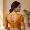 Puff Sleeve Tissue Silk Readymade Saree Blouse | Designer Tie-Back - Image 3