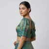 Puff Sleeve Tissue Silk Readymade Saree Blouse | Designer Tie-Back - Image 7