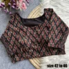 Pure Ajrakh Cotton Readymade Blouse | Hand Block Print Padded Saree Blouse with Side Elastic (Plus Size 42–46) - Image 2