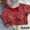 Pure Ajrakh Cotton Readymade Blouse | Hand Block Print Padded Saree Blouse with Side Elastic (Plus Size 42–46) - Image 5