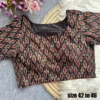 Pure Ajrakh Cotton Readymade Blouse | Hand Block Print Padded Saree Blouse with Side Elastic (Plus Size 42–46) - Image 6