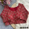 Pure Ajrakh Cotton Readymade Blouse | Hand Block Print Padded Saree Blouse with Side Elastic (Plus Size 42–46) - Image 7