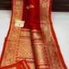Pure Banarasi Kora Organza Silk Saree with Kadhwa Zari Weave - Image 12
