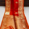 Pure Banarasi Kora Organza Silk Saree with Kadhwa Zari Weave - Image 17