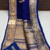 Pure Banarasi Kora Organza Silk Saree with Kadhwa Zari Weave - Image 4