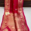 Pure Banarasi Kora Organza Silk Saree with Kadhwa Zari Weave - Image 5