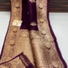 Pure Banarasi Kora Organza Silk Saree with Kadhwa Zari Weave - Image 8