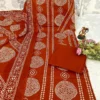 Pure Cambric 60x60 Cotton Bandhani Print Kurti Pant Set with Dupatta | Hand Work Neck Straight Suit (M–4XL)