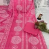 Pure Cambric 60x60 Cotton Bandhani Print Kurti Pant Set with Dupatta | Hand Work Neck Straight Suit (M–4XL) - Image 4