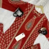 Pure Cotton 60 60 Printed A-Line Kurti Pant with Dupatta Set | Designer Handwork Yoke Ethnic Suit Set for Women - Image 3