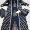 Pure Cotton 60 60 Printed A-Line Kurti Pant with Dupatta Set | Designer Handwork Yoke Ethnic Suit Set for Women - Image 7