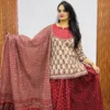 Pure Cotton 60x60 Gopi Dress Set | Short Kurti with Heavy Flared Skirt & Mal Cotton Dupatta (Sizes M–3XL)
