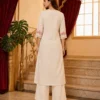 Pure Cotton Embroidered Kurti with Palazzo Set | Floral Thread Work 2 Piece Daily & Office Wear Suit - Image 7