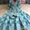 Pure Cotton Floral Anarkali Kurti Pant Dupatta Set | Embroidered V-Neck Flared Kurta Set (Sizes S–XXL) - Image 10