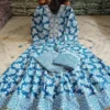 Pure Cotton Floral Anarkali Kurti Pant Dupatta Set | Embroidered V-Neck Flared Kurta Set (Sizes S–XXL) - Image 12