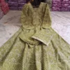 Pure Cotton Floral Anarkali Kurti Pant Dupatta Set | Embroidered V-Neck Flared Kurta Set (Sizes S–XXL) - Image 15