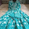Pure Cotton Floral Anarkali Kurti Pant Dupatta Set | Embroidered V-Neck Flared Kurta Set (Sizes S–XXL) - Image 20