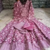 Pure Cotton Floral Anarkali Kurti Pant Dupatta Set | Embroidered V-Neck Flared Kurta Set (Sizes S–XXL) - Image 4