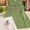 Pure Cotton Floral Thread Work Co-Ord Set with Cutout Pants (2-Piece) - Image 3