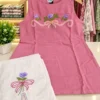 Pure Cotton Floral Thread Work Co-Ord Set with Cutout Pants (2-Piece) - Image 4