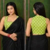 Pure Cotton Halter Neck Readymade Blouse – Padded Sleeveless Front Open Saree Blouse (Alterable 32-44) - Image 2