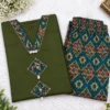 Pure Cotton Ikkat Print Kurti Pant Co-ord Set with Pocket | V-Neck Ethnic Suit Set (M to 5XL) - Image 10