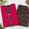 Pure Cotton Ikkat Print Kurti Pant Co-ord Set with Pocket | V-Neck Ethnic Suit Set (M to 5XL) - Image 11