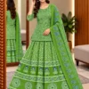 Pure Cotton Printed Gopi Dress Set for Women | Peplum Short Kurti with Flared Skirt & Dupatta 3-Piece Ethnic Suit - Image 2