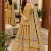 Pure Cotton Printed Gopi Dress Set for Women | Peplum Short Kurti with Flared Skirt & Dupatta 3-Piece Ethnic Suit - Image 5
