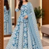 Pure Cotton Printed Gopi Dress Set for Women | Peplum Short Kurti with Flared Skirt & Dupatta 3-Piece Ethnic Suit - Image 6
