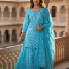 Pure Cotton Printed Kurti Skirt Set with Dupatta – Traditional Gopi Style Flared Ethnic Dress Set for Women - Image 14