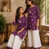 Pure Dabu Cotton Kurti with Palazzo Co-ord Set for Women | Floral Print Ethnic 2-Piece Tunic & Pant Suit (Sizes M–3XL) - Image 4