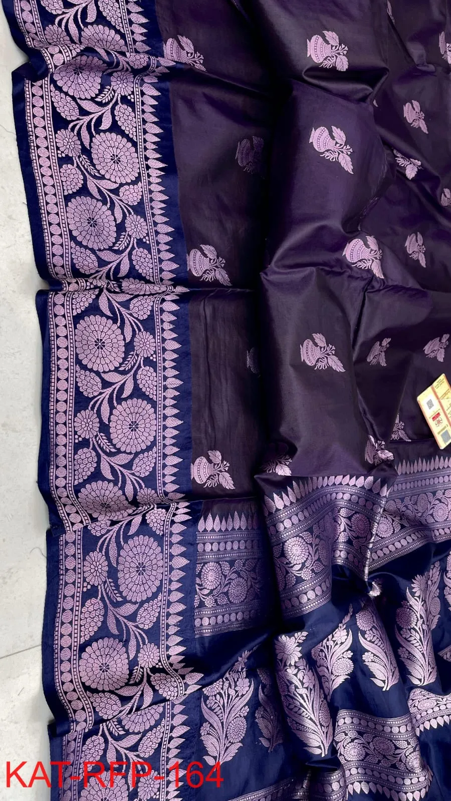 Pure Handloom Banarasi Katan Silk Saree with Resham Buta Weave | Silk Mark Certified - Image 4