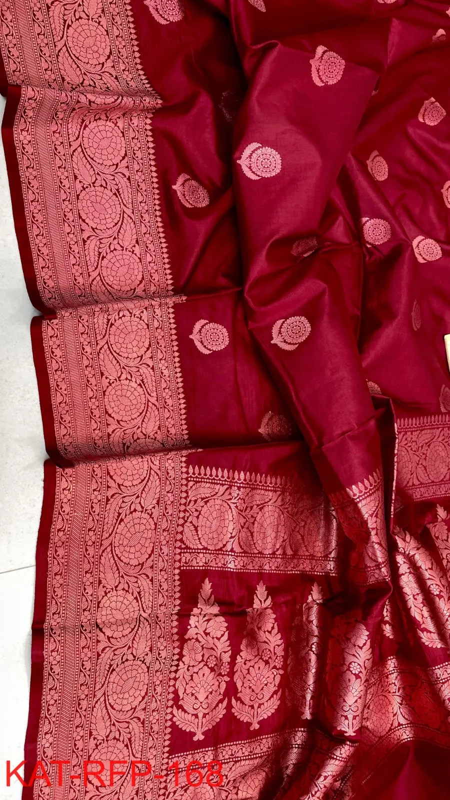Pure Handloom Banarasi Katan Silk Saree with Resham Buta Weave | Silk Mark Certified - Image 6