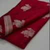 Pure Handloom Banarasi Kora Organza Silk Saree with Silk Mark | Lightweight Zari Weaving Small Border Festive Saree - Image 4