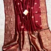 Pure Handloom Banarasi Raw Silk Saree with Antique Kaduwa Zari Work | Silk Mark Certified - Image 10