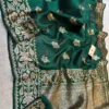 Pure Handloom Banarasi Raw Silk Saree with Antique Kaduwa Zari Work | Silk Mark Certified - Image 3